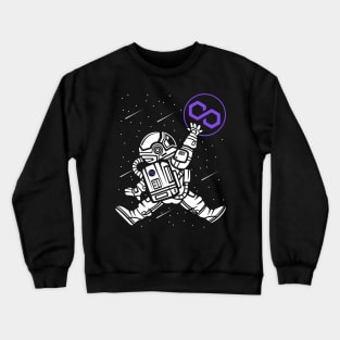 Astronaut Polygon Matic Coin To The Moon Crypto Token Cryptocurrency Wallet Birthday Gift For Men Women Kids Crewneck Sweatshirt